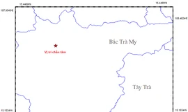 Bản đồ nơi xảy ra động đất.