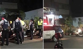 Cảnh sát có mặt tại hiện trường vụ án.