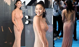 Tối 9/5, buổi công chiếu bom tấn "X-Men: Apocalypse" diễn ra tại London, Anh với sự tham gia của đoàn phim. Lana Condor (Trần Đồng Lan), diễn viên gốc Việt 19 tuổi, gây chú ý trên thảm đỏ với vóc dáng quyến rũ.