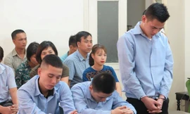 Các bị cáo tại tòa.