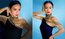 Huyền Ny khoe đường cong với váy đen bó sát