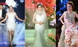 Phương Thanh, Lý Nhã Kỳ, Hoàng Thùy Linh tự tin làm vedette sàn diễn thời trang.