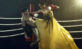 Mâu Thanh Thủy và Ngọc Tình ấn tượng trên sàn đấm bốc. 