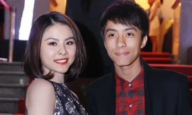 Vân Trang đưa em trai bảnh bao đi dự tiệc.