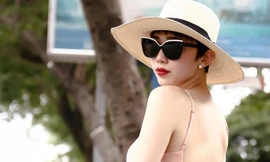 Tóc Tiên mặc váy ngủ xuống phố vẫn sành điệu, gợi cảm.