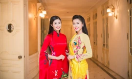Hoa hậu Ngọc Hân và Á hậu Huyền My.