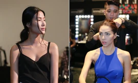 Hoàng Thùy, Minh Triệu quyến rũ trong hậu trường Elle Show