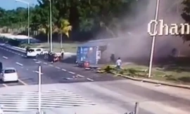 Xe container mất phanh gây họa cho nhiều người