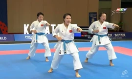 VIDEO: Ba nữ võ sĩ Việt đi quyền xuất thần, đoạt HCV Karatedo