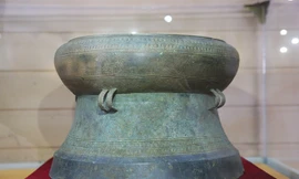 Trống đồng Trà Lộc là bảo vật quốc gia thứ 4 của tỉnh Quảng Trị. Ảnh: Hoàng Táo