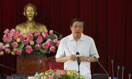 Trưởng Ban Nội chính Trung ương Phan Đình Trạc phát biểu tại buổi làm việc. (Ảnh: Sỹ Tuyên/TTXVN)