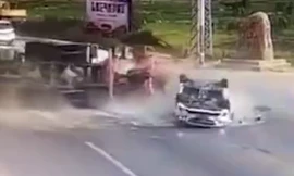 Sang đường ngang ngược, sedan phải nhận 'quả đắng'