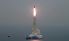 Một vụ phóng tên lửa của Triều Tiên. Ảnh: Rodong Sinmun