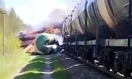 Nổ lớn làm trật bánh đoàn tàu ở vùng biên giới Nga giáp Ukraine