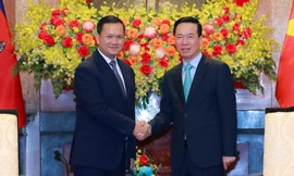 Chủ tịch nước Võ Văn Thưởng tiếp Thủ tướng Campuchia Hun Manet