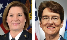 Bà Laura Richardson (trái) và bà Jacqueline Van Ovost (phải). Ảnh: Bộ Quốc phòng Mỹ