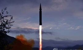 Hình ảnh vụ phóng tên lửa mới nhất của Triều Tiên. Ảnh: Yonhap