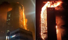 Hàn Quốc: Tòa chung cư 33 tầng bốc cháy như đuốc giữa đêm