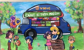 Ấn tượng với hàng nghìn bức vẽ sáng tạo dũng sĩ vắc xin