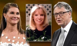 Từ phải sang: Tỉ phú Bill Gates, bạn gái cũ Ann Winblad và vợ Melinda French.