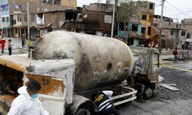 Hiện trường vụ tai nạn. Ảnh: Tân Hoa Xã