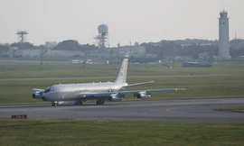 Máy bay trinh sát E-8C. Ảnh: AP