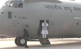 Thủ tướng Narendra Modi tham dự lễ khánh thành đường cao tốc Purvanchal ngày 16/11. Ảnh chụp màn hình