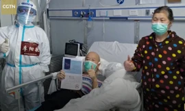 Ông Zhu khi xuất viện. 