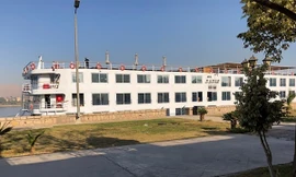 Tàu du lịch có 45 người mắc Covid-19. Ảnh: AP