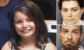 Bé Kaitlyn cùng bố mẹ ruột. Ảnh: Mirror