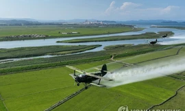 Ông Kim Jong-un lệnh cho máy bay quân sự phun thuốc bảo vệ mùa màng
