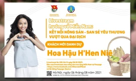 Hoa hậu H'Hen Niê livestream bán nông sản 'Hướng về miền Nam'