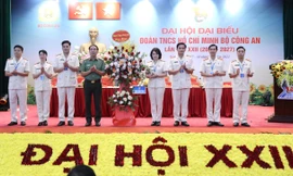 Gần 100 đại biểu là học viên tham dự Đại hội Đoàn TNCS Hồ Chí Minh Bộ Công an