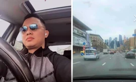 Anh Vũ Hải Nam lái xe lấy khẩu trang về tặng miễn phí.