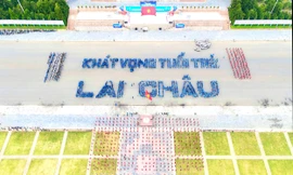 Hơn 3.500 đoàn viên, thanh thiếu nhi đồng diễn 'Khát vọng tuổi trẻ Lai Châu'