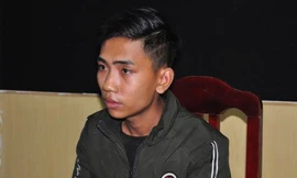  Đối tượng Lê Trung Hiếu tại cơ quan Công an. 