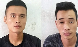 Hai đối tượng, Quy và Huy tại cơ quan Công an.