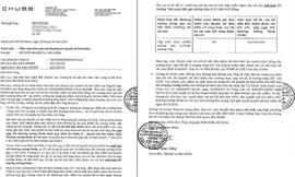 Công văn của công ty bảo hiểm trả lời khách hàng.