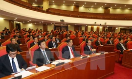 Các đại biểu dự khai mạc Hội nghị lần thứ tư Ban Chấp hành Trung ương Đảng. (Ảnh: Trí Dũng/TTXVN)