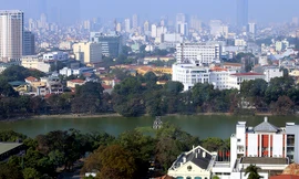 Một góc Hà Nội nhìn từ trên cao. Ảnh: Như Ý.