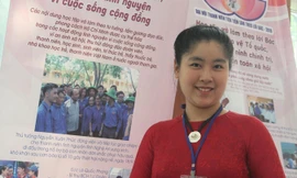 Nguyệt Minh tham dự Đại hội Thanh niên tiên tiến làm theo lời Bác toàn quốc năm 201. Ảnh: NGÔ TÙNG