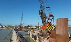 Hạng mục xây dựng cầu Gami Cẩm Nam. Ảnh: Gami.