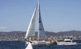 Thuyền buồm mang tên Đà Nẵng trong Cuộc đua Thuyền buồm vòng quanh thế giới Clipper 2015 - 2016 đã đem lại hình ảnh đẹp cho Đà Nẵng trong lòng bạn bè quốc tế. Ảnh: BTC.