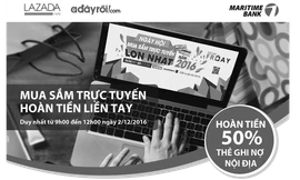 MaritimeBank hoàn tiền cho khách mua sắm qua thẻ