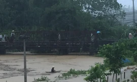 Tỉnh Yên Bái thiệt hại nặng nề do mưa lũ vừa qua. Ảnh: TTXVN.