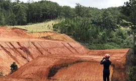 Một khu đất lâm nghiệp ở thành phố Đà Lạt bị san bạt trái phép. Ảnh: K.A.