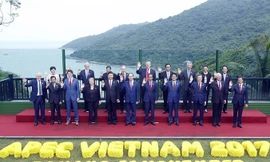 Chủ tịch nước Trần Đại Quang và các trưởng đoàn dự Hội nghị cấp cao APEC lần thứ 25 tại Đà Nẵng hồi tháng 11/2017. Ảnh: TTXVN.