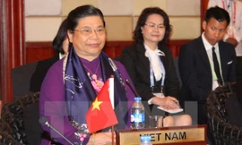 Phó Chủ tịch thường trực Quốc hội Tòng Thị Phóng dự hội nghị AIPA-38. (Ảnh: TTXVN phát)