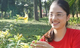 Phạm Thị Yến, đoàn viên Tập đoàn Viễn thông Quân đội. Ảnh: Nguyễn Minh.