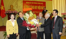 Nguyên Thủ tướng Phan Văn Khải tại lễ trao tặng Huy hiệu 55 năm tuổi Đảng, ngày 8/12/2014, tại TPHCM. Ảnh: TTXVN.